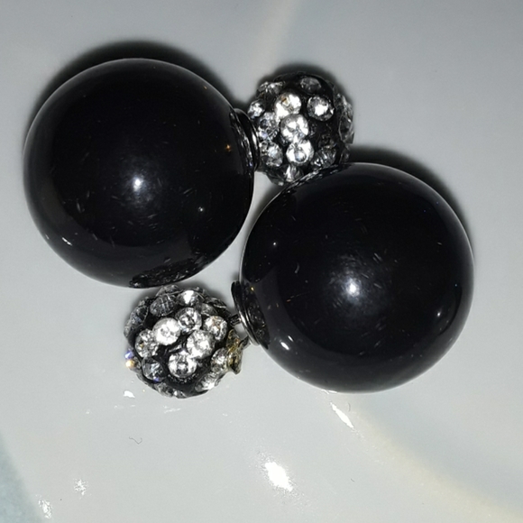 🎀Classic Double Sided Earrings, black🎀 - Picture 3 of 4